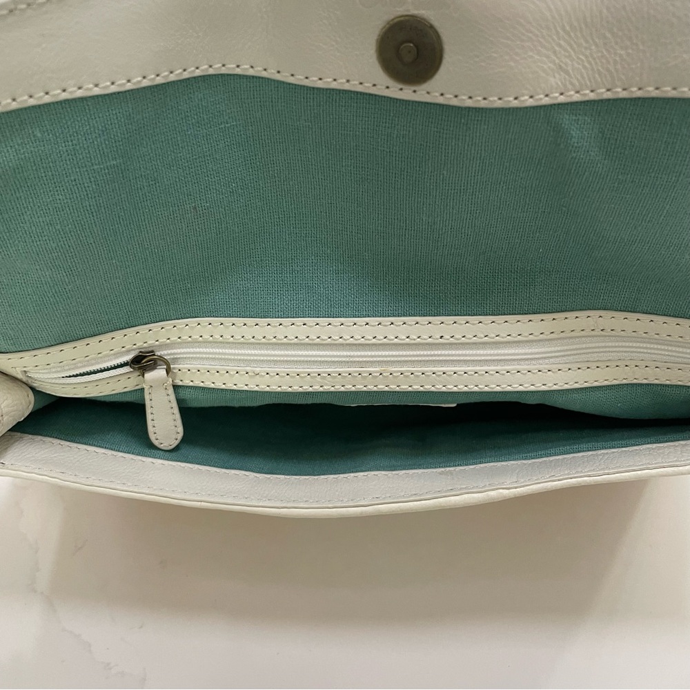 Cole Haan Tan and White Woven Clutch - Picture 7 of 11